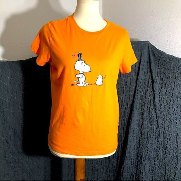 Peanuts Halloween Orange Tee Size Large - Picture 1 of 6